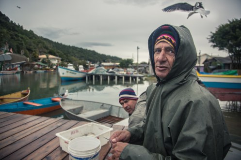 Pescadores en Barra da Lagoa