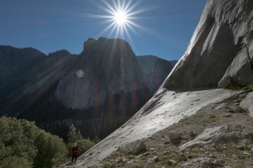 Paseando por la base del Capitán mientras  Tommy y Kevin realizaban sus últimos pasos en la pared.