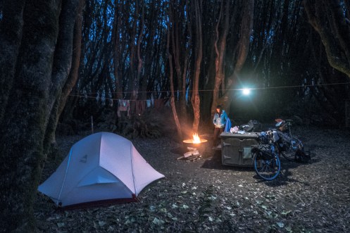 Campamento en el camping de Gualala.